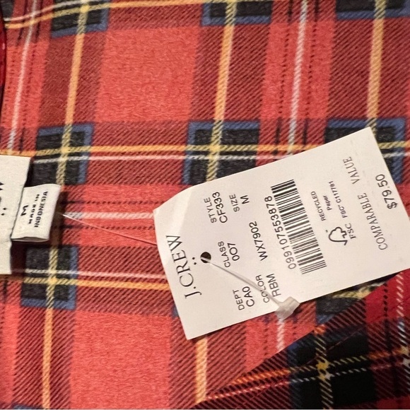 NWT Gorgeous J Crew Red Plaid V Neck Sleeveless Top Medium - Picture 8 of 9